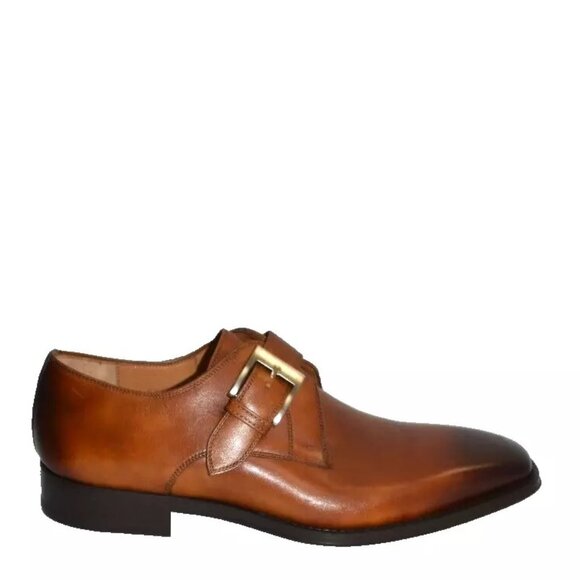 New! Magnanni Monk Strap Slip On Shoes Leather Cognac Size 7 M 23270 DD411 main image 6